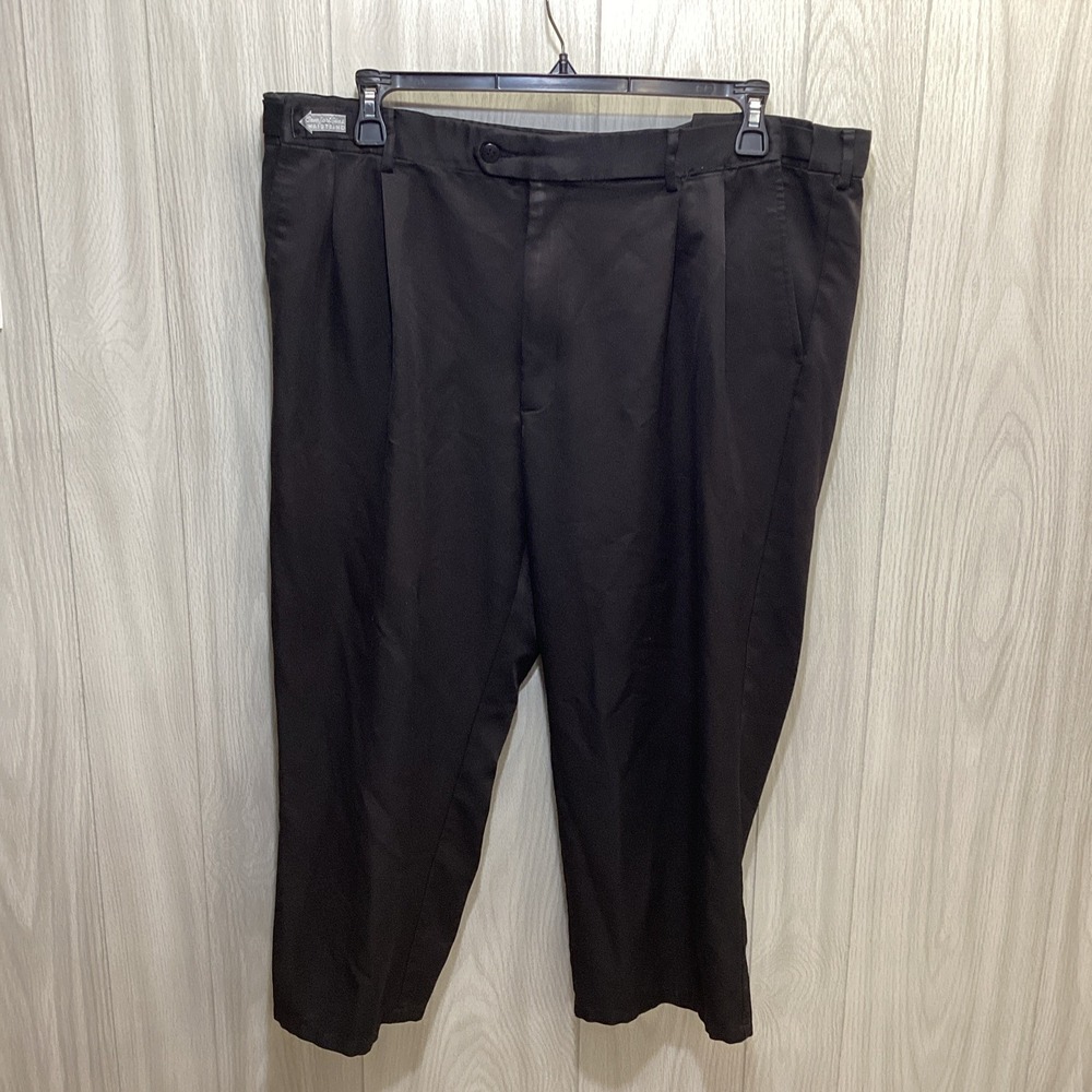 SAVANE Men's (Size 40 x 29") Black Pleated Dress Pants w/ Pockets Button Zip 31L